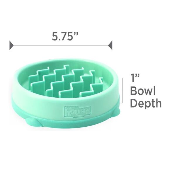 Outward Hound Slo Bowl SMALL Mint Green Puppy Slow Feeder Dog Pomeranian - Picture 7 of 9